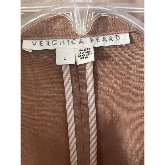 VERONICA BEARD Nisha Linen Jacket Blazer Latte with Pearl Buttons Size 0/2/4 - Picture 8 of 11